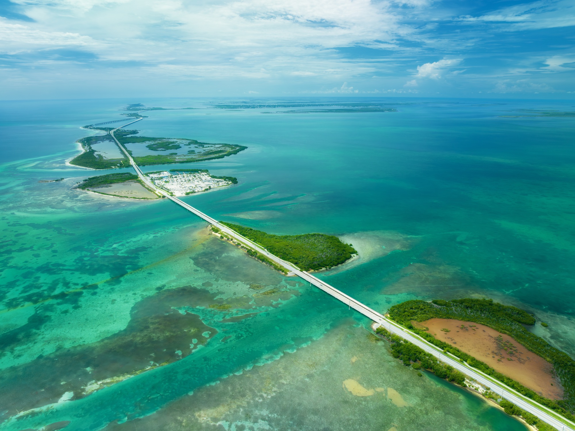 Aerial view of Key West beach – U.S. and Caribbean private flights