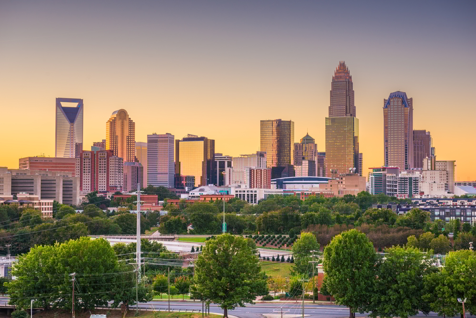 Private charter destination – Uptown Charlotte skyline